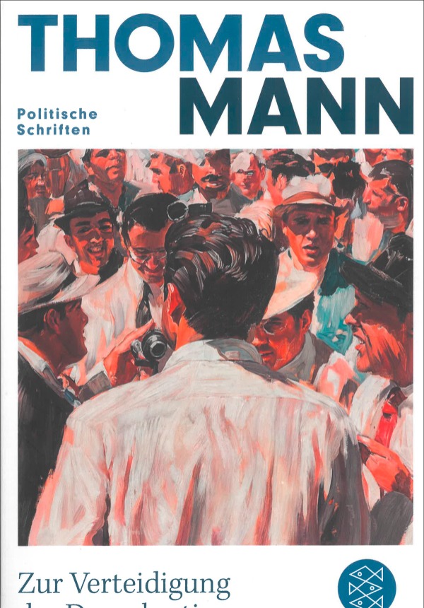 Buchtitel und Menschenansammlung
