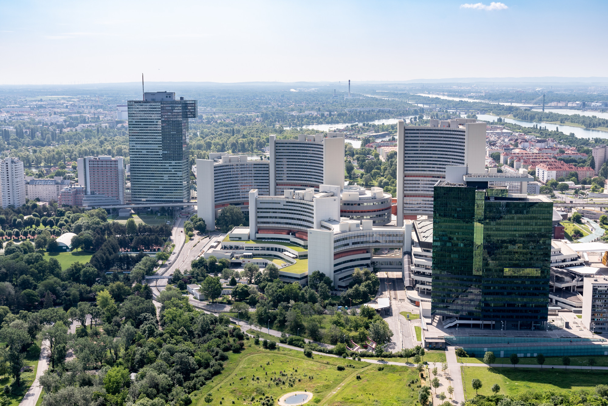 Blick auf das UN-Gebäude in Wien